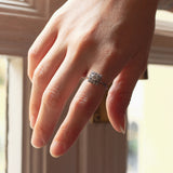 Vintage 18 Karat Weißgold Ring mit Diamanten (Mitte ca. 0.30 ct), 50er Jahre