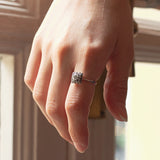 Vintage 18 Karat Weißgold Ring mit Diamanten (Mitte ca. 0.30 ct), 50er Jahre