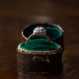 Vintage 18 Karat Weißgold Ring mit Diamanten (Mitte ca. 0.30 ct), 50er Jahre