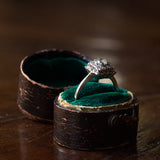 Vintage 18 Karat Weißgold Ring mit Diamanten (Mitte ca. 0.30 ct), 50er Jahre