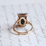 Vintage antiker Ring aus 14 Karat Gold und Silber mit Diamanten im Saphir- und Rosettenschliff