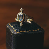 Vintage 14K gold ring with sapphire and diamonds, 50s - Antichità Galliera