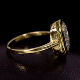 Antiker Ring aus 18 Karat Gold mit Smaragd- und Diamantrosetten, 40er Jahre - Antichità Galliera