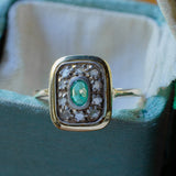 Antique 18K gold ring with emerald and rosettes, 40s - Antichità Galliera