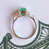 New 18K gold ring with emerald (1.75ct) and diamonds (0.17ctw)