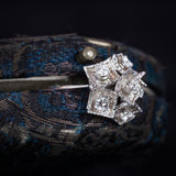 Vintage 18K white gold ring with brilliant cut diamonds, 50s / 60s - Antichità Galliera