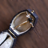 Moretto-Ring aus einer Vintage-Brosche aus 18 Karat Gold mit Granat und Emaille