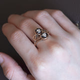 Art Nouveau ring in 14K gold with diamonds (0.30ctw approx.), 10s / 20s