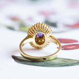 Vintage 14K gold ring with central ruby and diamonds, 60s