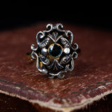 Antiker Ring aus 18 Karat Gold und Silber mit Topas, 40er Jahre – Antichità Galliera