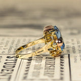 Vintage 14 Karat Goldring mit Topas, 50er Jahre - Antichità Galliera
