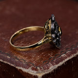 Antiker Ring aus 18 Karat Gold und Silber mit Topas, 40er Jahre – Antichità Galliera