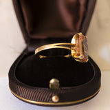 Vintage cocktail ring in 18K gold with orange topaz, 60s