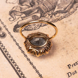 Antique 18K gold ring with topaz, 40s