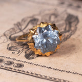 Antiker Ring aus 18 Karat Gold mit Topas, 40er Jahre