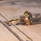 Antiker Ring aus 18 Karat Gold mit Topas, 40er Jahre