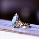 Vintage 18 Karat Gold Ring mit Topas und Zirkonen, 60er Jahre - Antichità Galliera