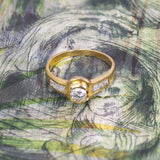 Anello vintage in oro 18K con diamanti, anni '60 - Antichità Galliera