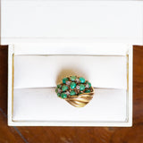 Vintage 18K gold ring with turquoise and diamonds, 50s - Antichità Galliera