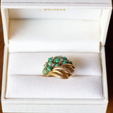 Vintage 18K gold ring with turquoise and diamonds, 50s - Antichità Galliera