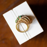 Vintage 18K gold ring with turquoise and diamonds, 50s - Antichità Galliera