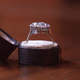 Antique 18K white gold ring with coroné rose cut diamonds, early 900s - Antichità Galliera