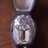 Anello antico in oro bianco 18K con diamanti taglio rose coroné, primi del '900 - Antichità Galliera