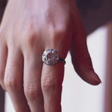 Antique 18K white gold ring with coroné rose cut diamonds, early 900s - Antichità Galliera