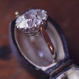 Antique 18K white gold ring with coroné rose cut diamonds, early 900s - Antichità Galliera