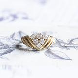 Anello vintage in oro 14K con diamanti di taglio brillante (0.70ctw ca.), anni '70