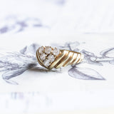 Vintage 14K gold ring with brilliant cut diamonds (0.70ctw approx.), 70s