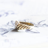 Vintage 14K gold ring with brilliant cut diamonds (0.70ctw approx.), 70s
