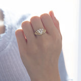Vintage 14K gold ring with brilliant cut diamonds (0.70ctw approx.), 70s