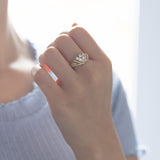 Vintage 14K gold ring with brilliant cut diamonds (0.70ctw approx.), 70s