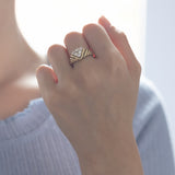 Vintage 14K gold ring with brilliant cut diamonds (0.70ctw approx.), 70s