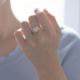 Vintage 14K gold ring with brilliant cut diamonds (0.70ctw approx.), 70s