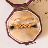 Anillo vintage de oro de 18 quilates con rubíes y diamantes (0.10 quilates aprox.), Años 70