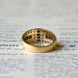 Vintage 18K Gold Ring mit Saphiren und Diamanten, 70er / 80er Jahre
