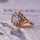 Vintage 18 Karat Goldring mit Zirkonia, 50er Jahre - Antichità Galliera