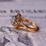 Vintage 18 Karat Goldring mit Zirkonia, 50er Jahre - Antichità Galliera