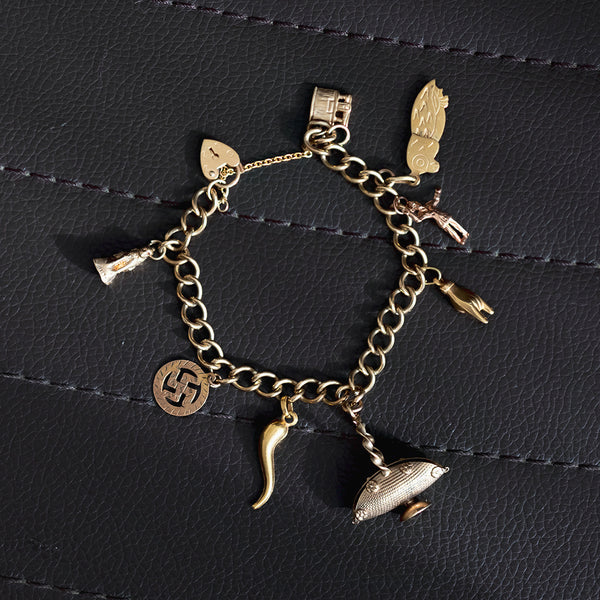 Bracciale antico con charms, primi del '900