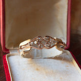 Bracelete antiga de ouro 9K com rosetas de diamante, início dos anos 900