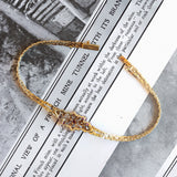 Bracciale morbido vintage in oro 14K con diamanti e rubini, anni '60