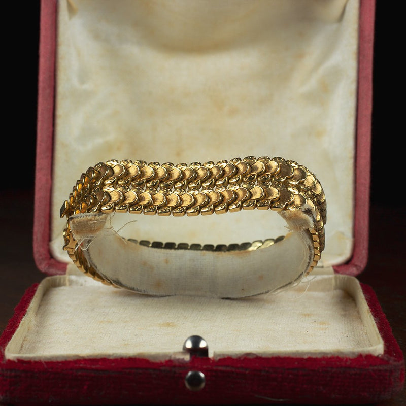 Bracciale vintage in oro 18K scatolato, anni '50 - Antichità Galliera