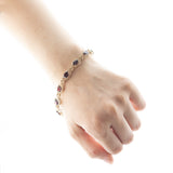 Bracciale vintage in oro 8K con granati, anni '60