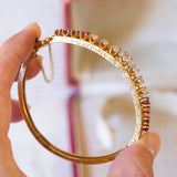 Starres Armband aus 14 K Gold mit Diamanten (ca. 1.40 ctw) und Rubinen (ca. 1.30 ctw), 50er Jahre