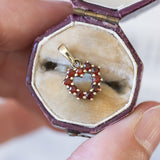 Vintage 8K gold pendant with garnets, 1950s