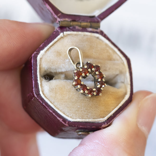 Vintage 8K gold pendant with garnets, 1950s