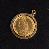 Englischer Münzanhänger aus 24 Karat Gold (ab 1920), 60er Jahre