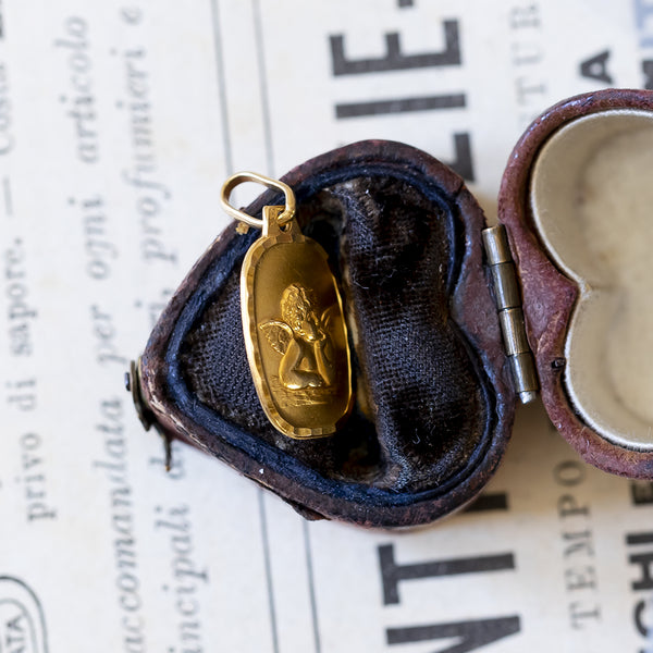 Vintage pendant in 18K gold representing Putto, 70s / 80s